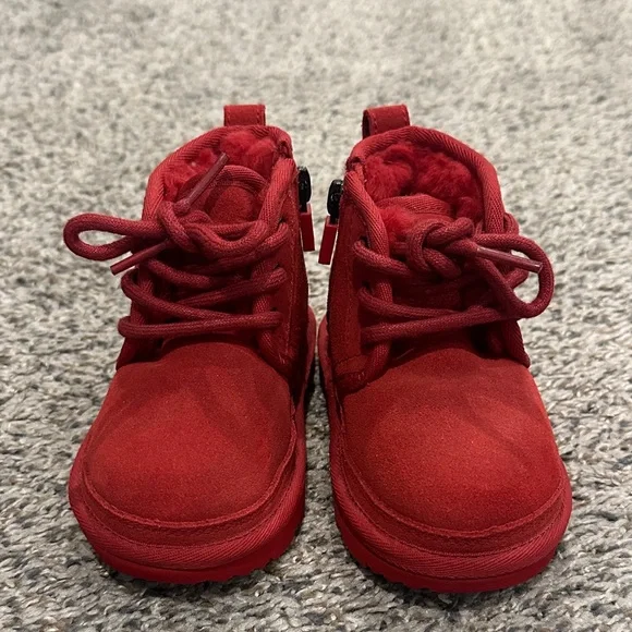 UGG Kids Vibrant Red Boots - Picture 2 of 4